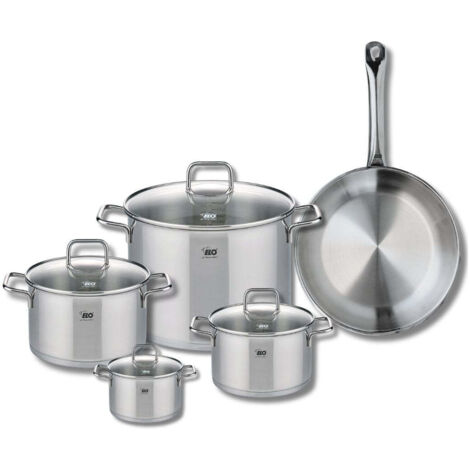 Ensemble de 1 Poêle de cuisson 28 cm et 4 faitouts 12, 16, 20 et 26 cm Elo Profi Citrin