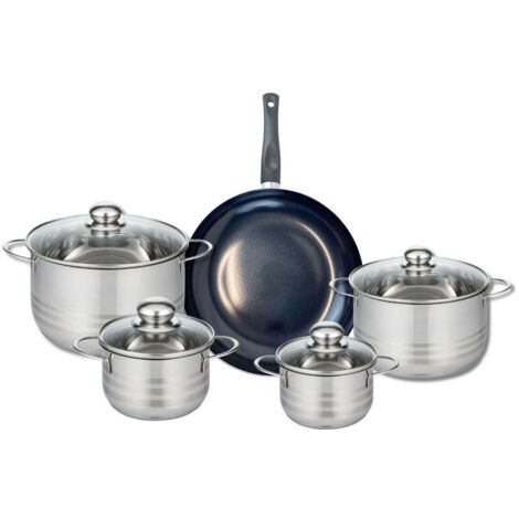 Ensemble de 1 Poêle de cuisson 28 cm et 4 faitouts 14, 16, 20 et 24 cm Elo Prima Brillant