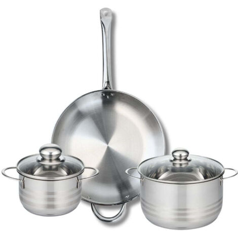 Ensemble de 1 Poêle de cuisson 32 cm et 2 faitouts 16 et 20 cm Elo Profi Brillant