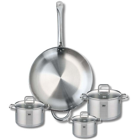 Ensemble de 1 Poêle de cuisson 32 cm et 3 faitouts 12, 14 et 16 cm Elo Profi Citrin