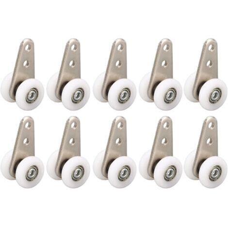 Ensemble de 10 chariots de rangement, 49 mm L, roulettes pour portes coulissantes, roulettes de guidage, roulettes porte-bagages en nylon pour portes coulissantes, fenêtres et placards