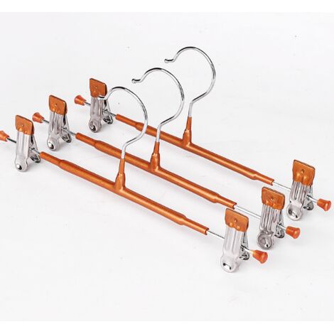 Ensemble de 10 cintres métalliques à pince, cintres antidérapants pour pantalons