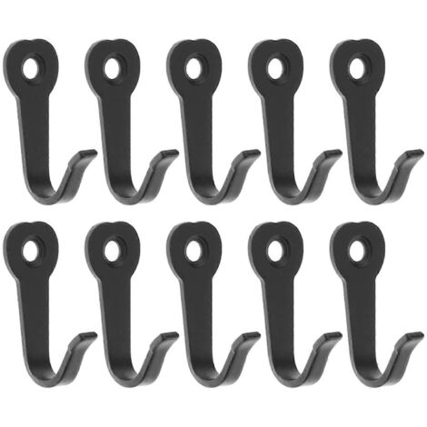 Ensemble de 10 crochets muraux en fer forgé noir en forme de cœur, pour manteaux, sacs, chapeaux et serviettes, pour la maison, la cuisine et la salle de bain. Boule de bain