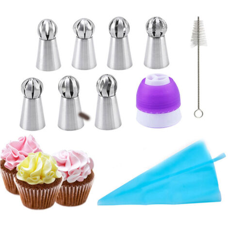 Ensemble de 10 douilles russes pour pâtisserie, accessoires en acier inoxydable