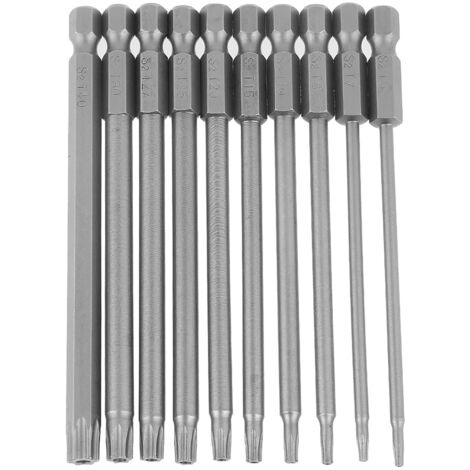 Ensemble de 10 embouts de tournevis à tête étoile en acier S2, tige hexagonale de 100 mm-AquaForge