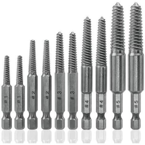 Ensemble de 10 extracteurs de vis faciles à utiliser pour retirer les boulons et goujons cassés.