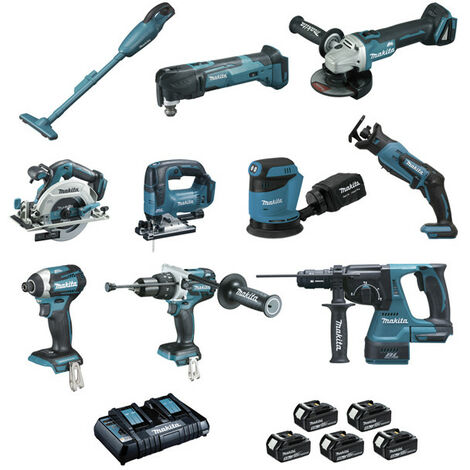 Ensemble de 10 machines 18 V Li-Ion 5 Ah MAKITA DLX1011PTJ