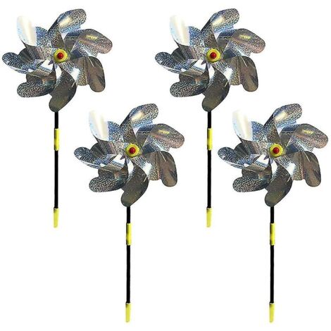 Ensemble de 10 moulins à vent réfléchissants anti-oiseaux - Décorations épouvantails pour protéger et embellir