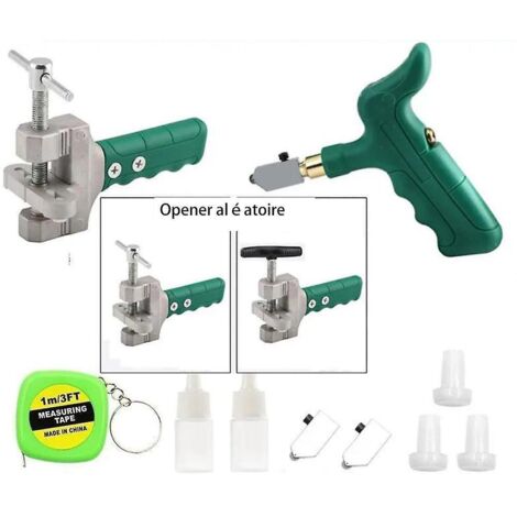Ensemble de 10 outils de coupe manuels pour verre - Kit d'outils de coupe diamantés pour miroirs, fenêtres et plus encore