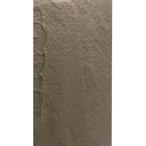 Ensemble de 10 panneaux décoratifs effet pierre 3D, revêtement mural PU 7,2 m², 120x60x3 cm, Gris Volcan
