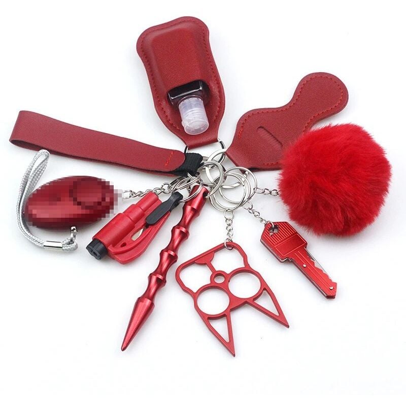Ensemble de 10 pièces d'alarme d'autodéfense en tissu de plongée, porte-clés, accessoires de bijoux, bouteille, porte-clés pratique à suspendre