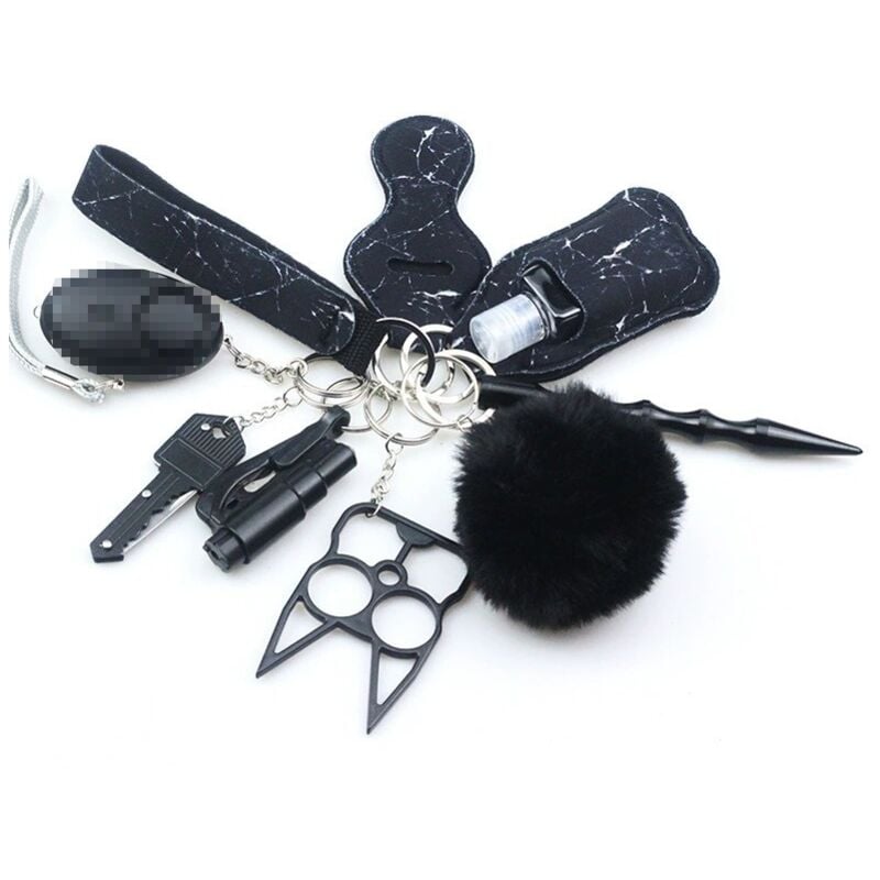 Ensemble de 10 pièces d'alarme d'autodéfense en tissu de plongée, porte-clés, accessoires de bijoux, bouteille, porte-clés pratique à suspendre