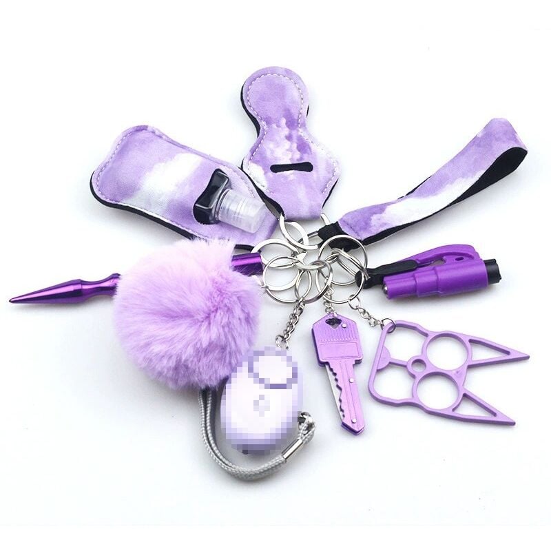 Ensemble de 10 pièces d'alarme d'autodéfense en tissu de plongée, porte-clés, accessoires de bijoux, bouteille, porte-clés pratique à suspendre