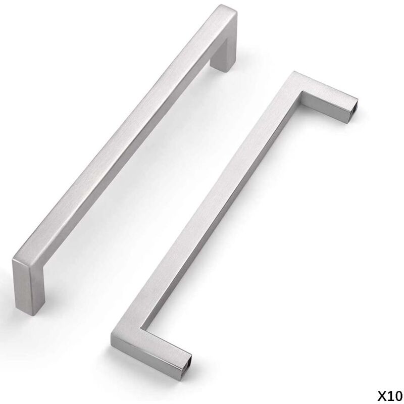 Tonchean - Ensemble de 10 poignées d'armoires de cuisine, poignées de meubles, poignées de tiroir, poignées de porte d'armoire en acier inoxydable