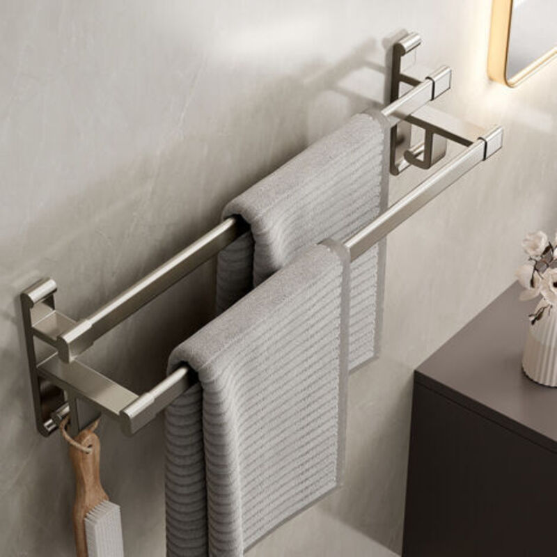 Porte Serviettes Salle de Bains Auto-Adhésif Acier Inoxydable SUS304 Barres Porte Serviettes Mural Adhesif pour Douche et Cuisine, Étanche Barres