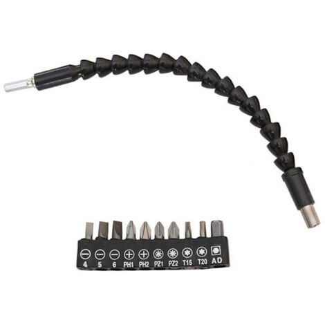 Ensemble de 10 tiges de connexion flexibles métalliques à tige hexagonale pour tournevis, perceuse électrique et rallonge-AquaForge