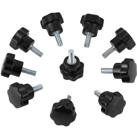 Ensemble de 10 vis à tête étoilée en plastique M516, accessoires pour machines-outils, noir