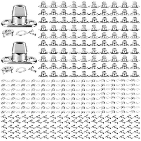 Ensemble de 100 attaches à verrouillage par rotation de qualité supérieure, œillet et goujon à bouton tournant