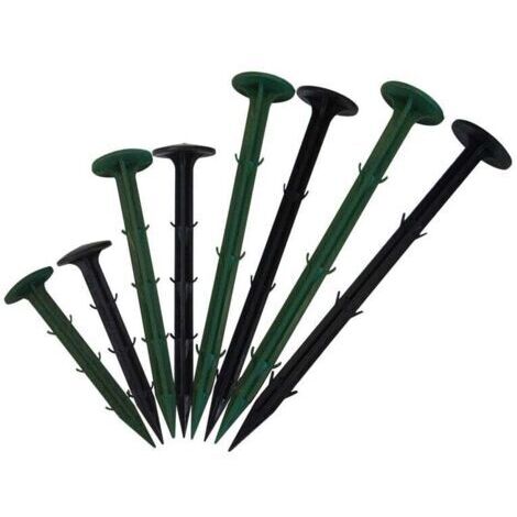 Ensemble de 100 clous de sol, clous de jardin fixés par film, film de serre, tissu résistant à l'herbe, pare-soleil, filet anti-mouches, clous fixes en plastique