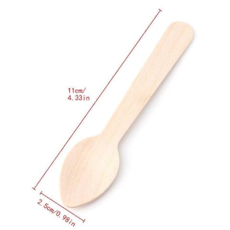 Ensemble de 100 mini-cuillères jetables en bois - Outil de cuisine miniature