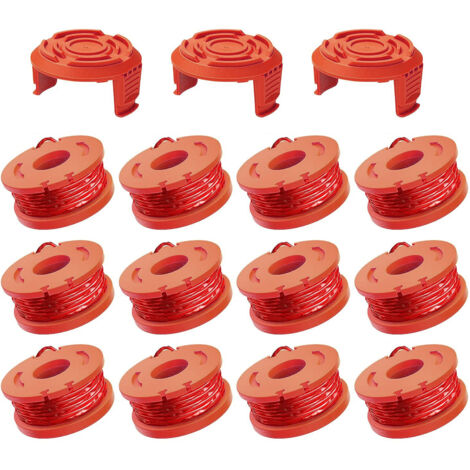Ensemble de 12+3 bobines de rechange WORX WA0010/WA6531, têtes de coupe, embouts de fil de coupe, cordes de coupe