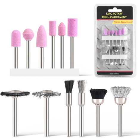 Ensemble de 12 accessoires de tête de meulage pour meuleuse électrique, tête de meulage combinée pour la découpe, le meulage et le polissage, compatible avec les outils rotatifs.