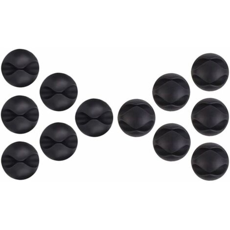 Ensemble de 12 attaches et clips muraux pour câbles : attaches et clips résistants, organisateurs et colliers de serrage auto-adhésifs pour câbles KLB-AquaForge