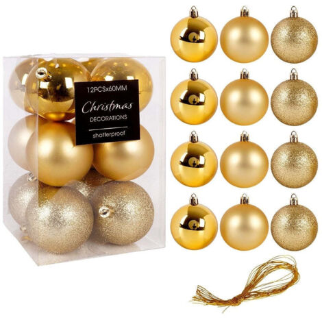 Ensemble de 12 boules de Noël, Ø 6 cm