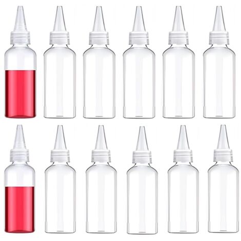 Ensemble de 12 Bouteilles et flacons Souples en Plastique (6 de 15 ML et 6 de 20 ML) - pour Les liquides - pour Les Voyages - Autres Petits contenants Plastiques