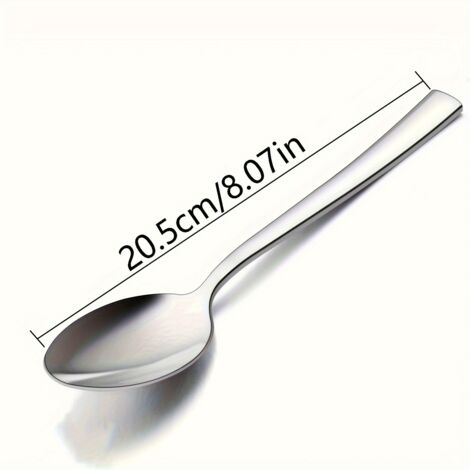 Ensemble de 12 cuillères à vaisselle en acier inoxydable poli miroir, ustensiles de cuisine compatibles lave-vaisselle(BR)