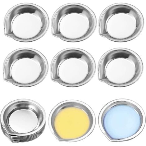 Ensemble de 12 palettes de peinture rondes en acier inoxydable