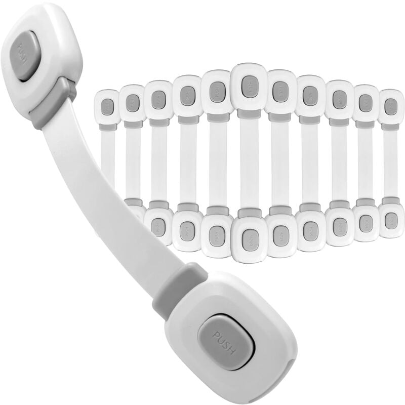 Ensemble de 12 pièces de serrures de porte, loquets et serrures de réfrigérateur pour bébé