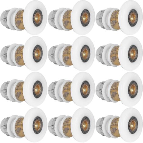 Ensemble de 12 roulettes en laiton de 23 mm pour porte de douche coulissante, épaisseur 6 mm
