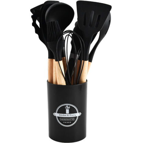Ensemble de 12 ustensiles de cuisine , noir