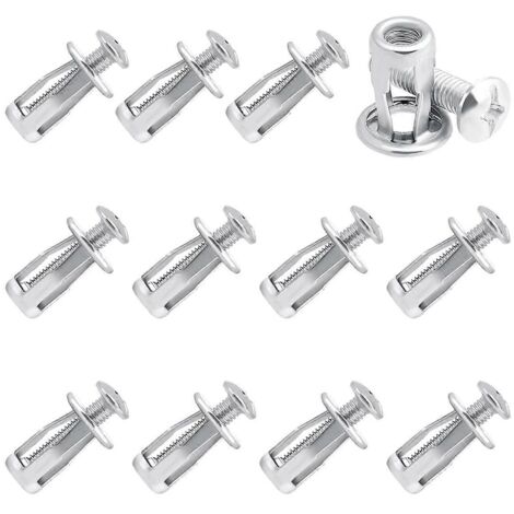 Ensemble de 12 vis d'ancrage pour portes creuses, fixation pour cavités métalliques creuses.