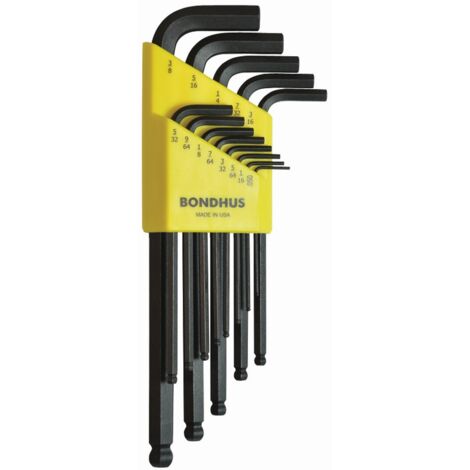 Ensemble de 13 clés d’angle à pointe sphérique en .050-3/8" pouces  Bondhus 10937