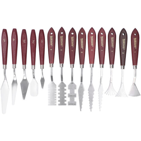 Ensemble de 14 couteaux à palette de formes spéciales pour peinture à l'huile, outils de grattage pour artistes