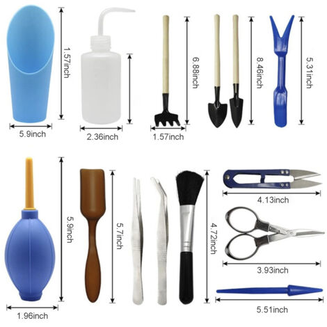 Ensemble de 14 Outils pour Jardinage et Plantation de Succulentes - Kit Complet pour la Taille et le Soin des Plantes-KZQ