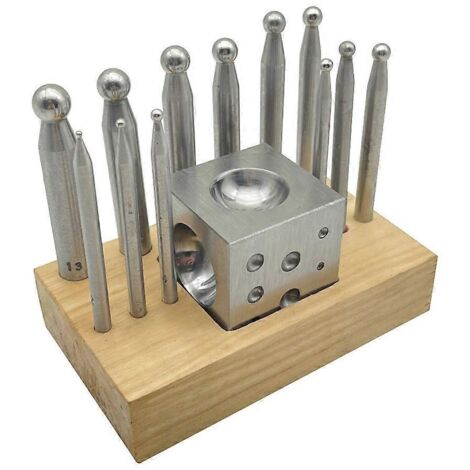 Ensemble de 14 poinçons à damper et à bomber pour bijoux et métaux (1 à 12 mm)