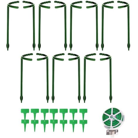 Ensemble de 14 tuteurs pour plantes de jardin, tuteurs demi-ronds pour plantes de jardin, tuteurs pour fleurs, tuteurs pour plantes en pot