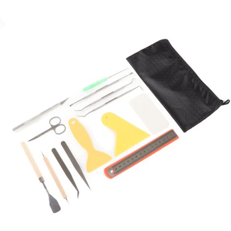 Ensemble de 15 Outils de Désherbage en Vinyle avec Règle, Ciseaux et Pinces pour Jardinage DIY