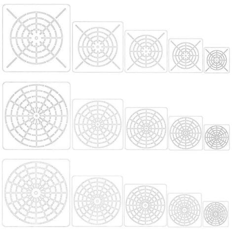 Ensemble de 15 pochoirs pour peinture à points mandala, pochoirs mandala réutilisables pour la pierre, le bois et la couleur.