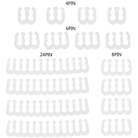 Ensemble de 16 peignes, pinces, clips, organiseurs et rangements pour câbles d'alimentation de 2,5 à 3,2 mm en polypropylène.