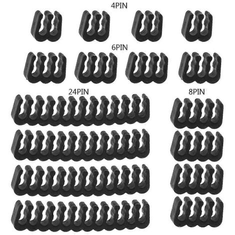 Ensemble de 16 peignes, pinces, clips, organiseurs et rangements pour câbles d'alimentation de 2,5 à 3,2 mm en polypropylène.