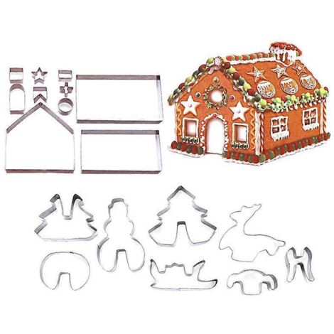 Ensemble de 18 emporte-pièces 3D en acier inoxydable représentant des scènes de Noël - Moule à biscuits