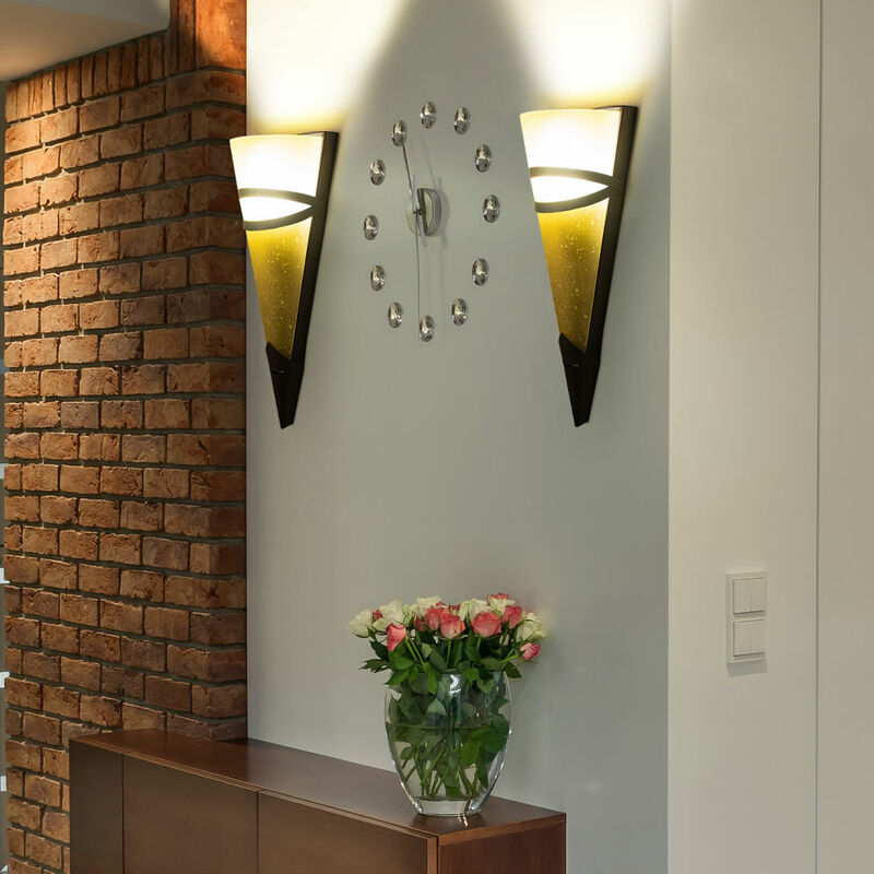 Lot de 2 appliques murales design antique rouille spot de salle à manger lampe torche éclairage de hall dans un ensemble comprenant des ampoules LED