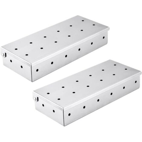 Ensemble de 2 boîtes à bacon en acier inoxydable, accessoires de barbecue, générateur de barbecue en cadeau - AquaForge