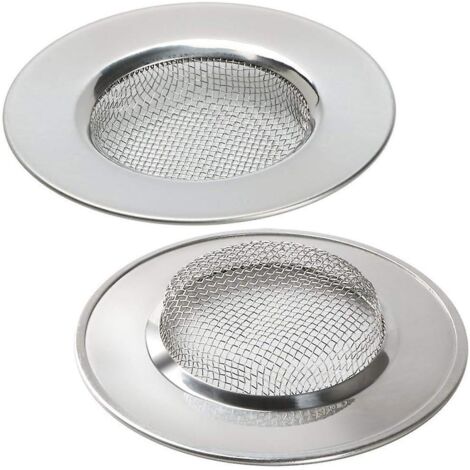 Ensemble de 2 bouchons de douche et de lavabo pour nettoyer les cheveux - Piège à cheveux en métal et crépine de baignoire en maille