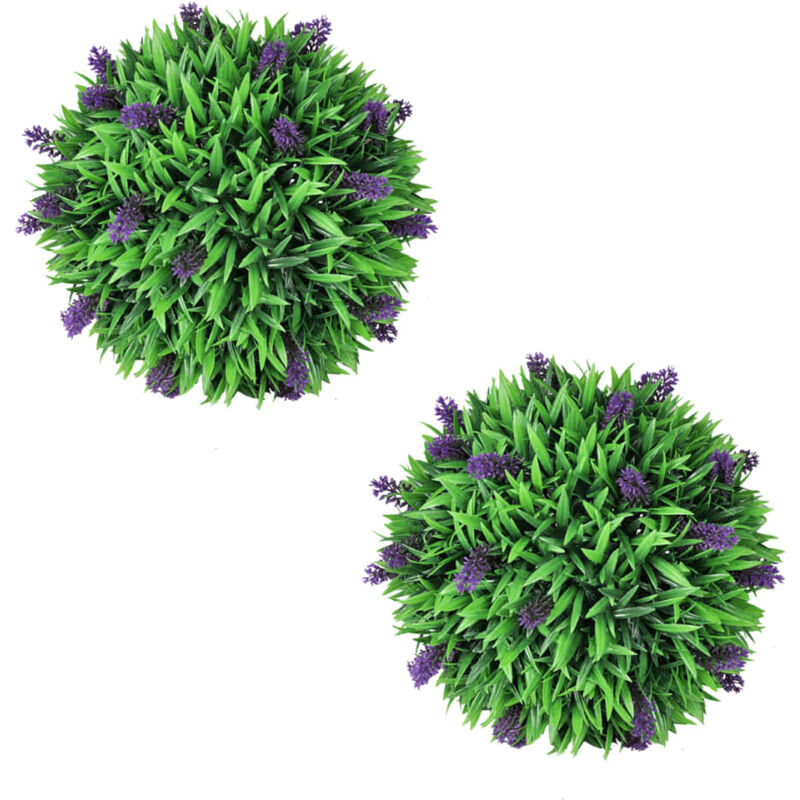 Design In - Ensemble de 2 boules de buis artificiel avec lavande 30 cm CFW86533