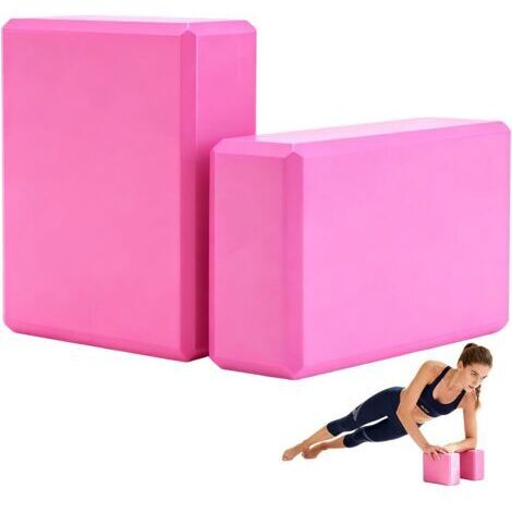 Ensemble de 2 Briques Yoga – Mousse Haute Densité Antidérapante, Accessoire Parfait pour Pilates, Danse et Équilibre Gymnique (Rouge)